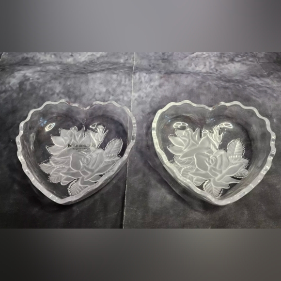 Home Beautiful Rose Pearls Glass Covered Heart Dish New In Box 6 X 6 - Picture 4 of 7